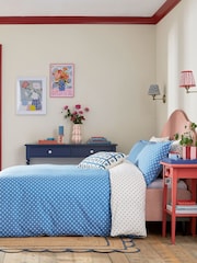 Land & Shore Blue or Red Sora Cotton Pillowcases Pair - Image 4 of 5