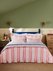 Joules Red Siesta Stripe 180 TC 100% Cotton Duvet Set - Image 2 of 5