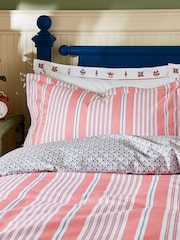 Joules Red Siesta Stripe 180 TC 100% Cotton Duvet Set - Image 4 of 5