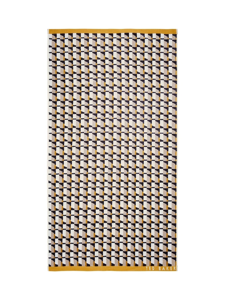 Ted Baker Gold Rossi Geo Cotton Towel - Image 3 of 3 Ted Baker Gold Rossi Geo Cotton Towel - Image 3 of 3