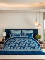 V&A Indigo Eastern Bloom 200 TC Duvet Set - Image 2 of 5