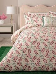 V&A Green or Pink Sweet Tendrils Cotton Duvet Set - Image 1 of 5