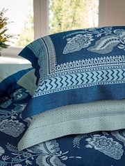 V&A Indigo Eastern Bloom 200 TC Pillowcase Pair - Image 5 of 5