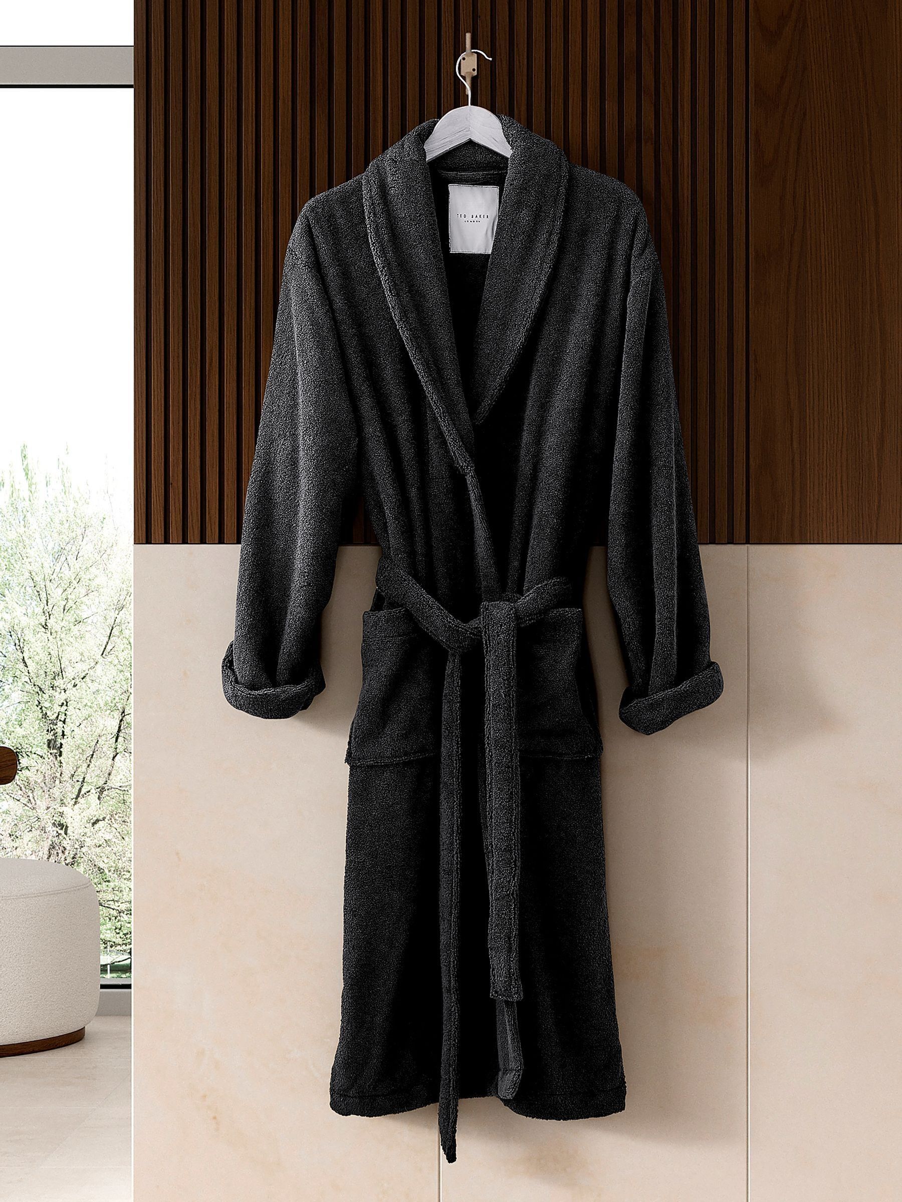 Ted Baker Unisex Black Luxury Cotton Robe - Image 1