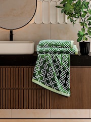 Ted Baker Green Ribbon Stripe Cotton Towel - Image 1 of 3