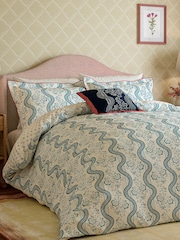 Sanderson Indigo Aubrey 200 TC Sateen Duvet Set - Image 1 of 5