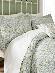 Morris & Co Sage Willow Bough 180 TC Cotton Duvet Set - Image 1 of 5