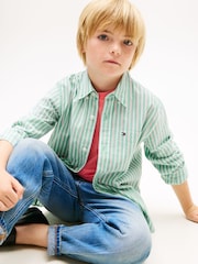 Tommy Hilfiger Green Flex Ithaca Multistripe Shirt - Image 4 of 5