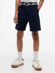 Tommy Hilfiger Blue Essential Signature Belt Loose Chino Shorts - Image 2 of 5