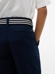 Tommy Hilfiger Blue Essential Signature Belt Loose Chino Shorts - Image 4 of 5