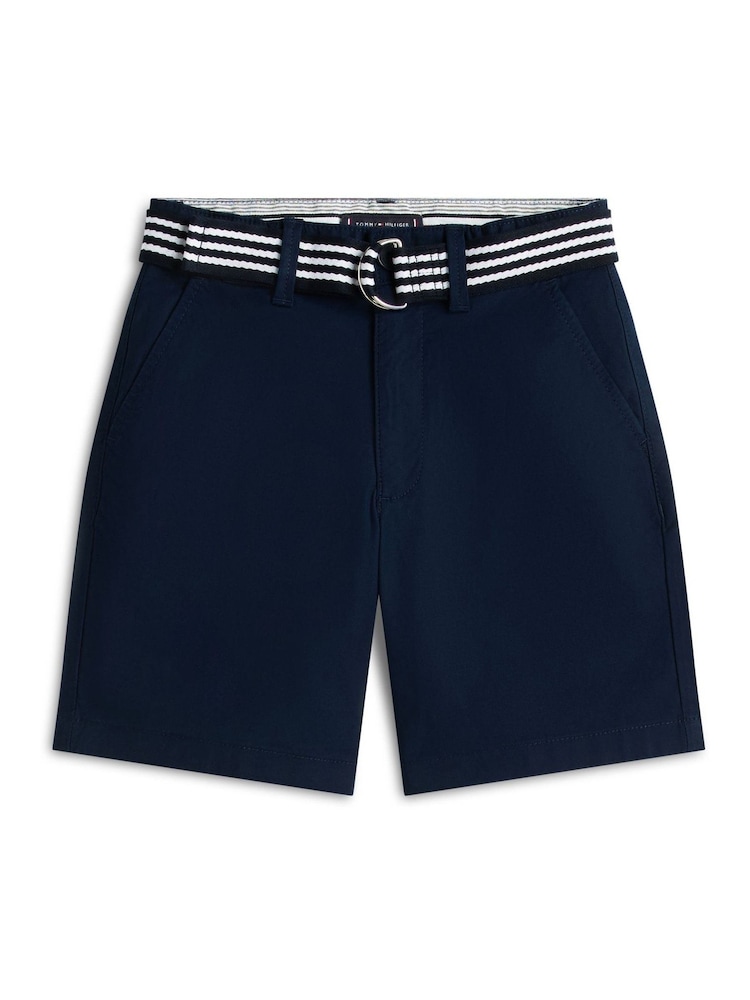 Tommy Hilfiger Blue Essential Signature Belt Loose Chino Shorts - Image 5 of 5 Tommy Hilfiger Blue Essential Signature Belt Loose Chino Shorts - Image 5 of 5
