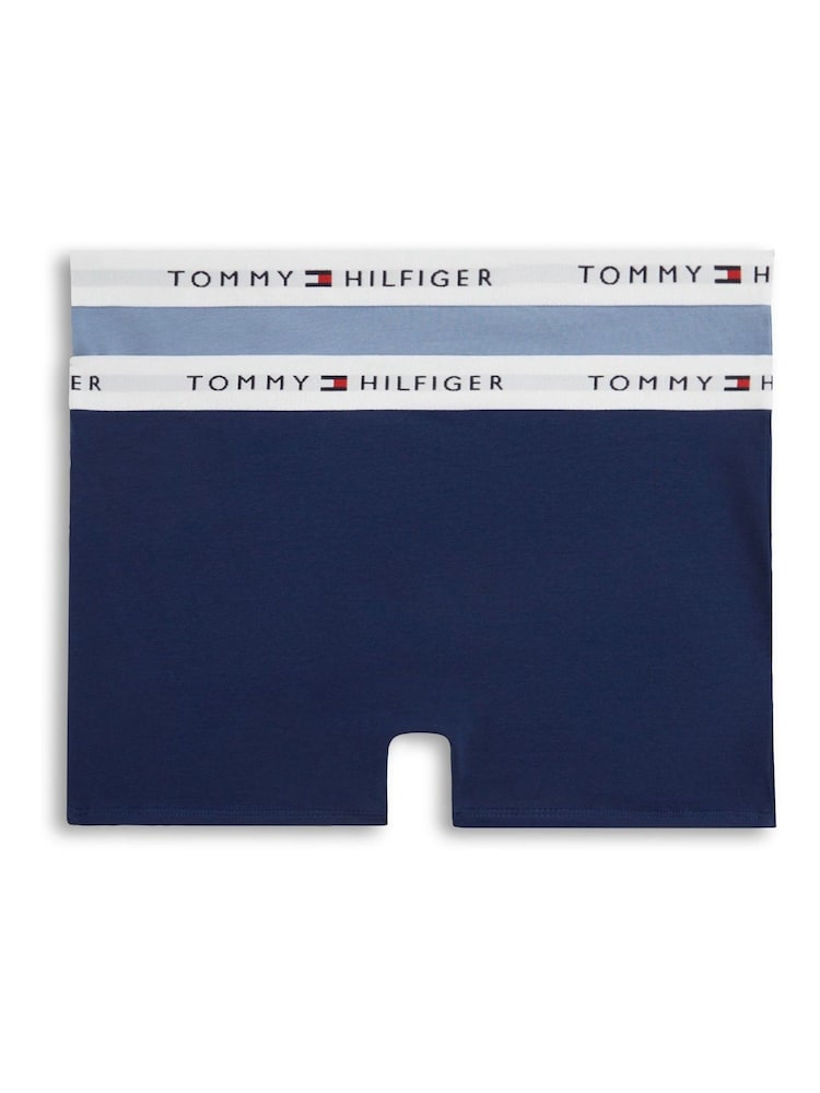 Tommy Hilfiger Blue Signature Logo Waistband Boxer Briefs 2 Pack - Image 2 of 2