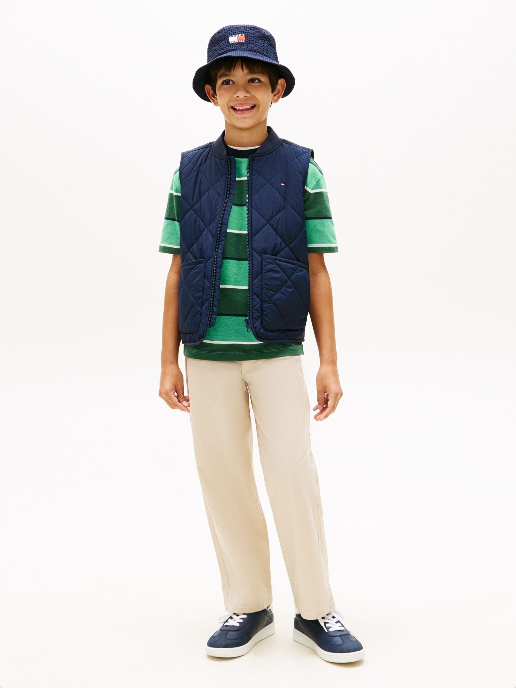 Buy Tommy Hilfiger Blue Lightweight Diamond Quilted Gilet from
