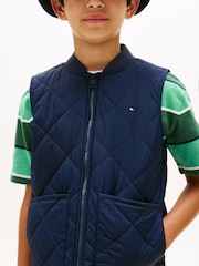 Tommy Hilfiger Blue Lightweight Diamond Quilted Gilet - Image 4 of 5