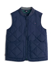 Tommy Hilfiger Blue Lightweight Diamond Quilted Gilet - Image 5 of 5