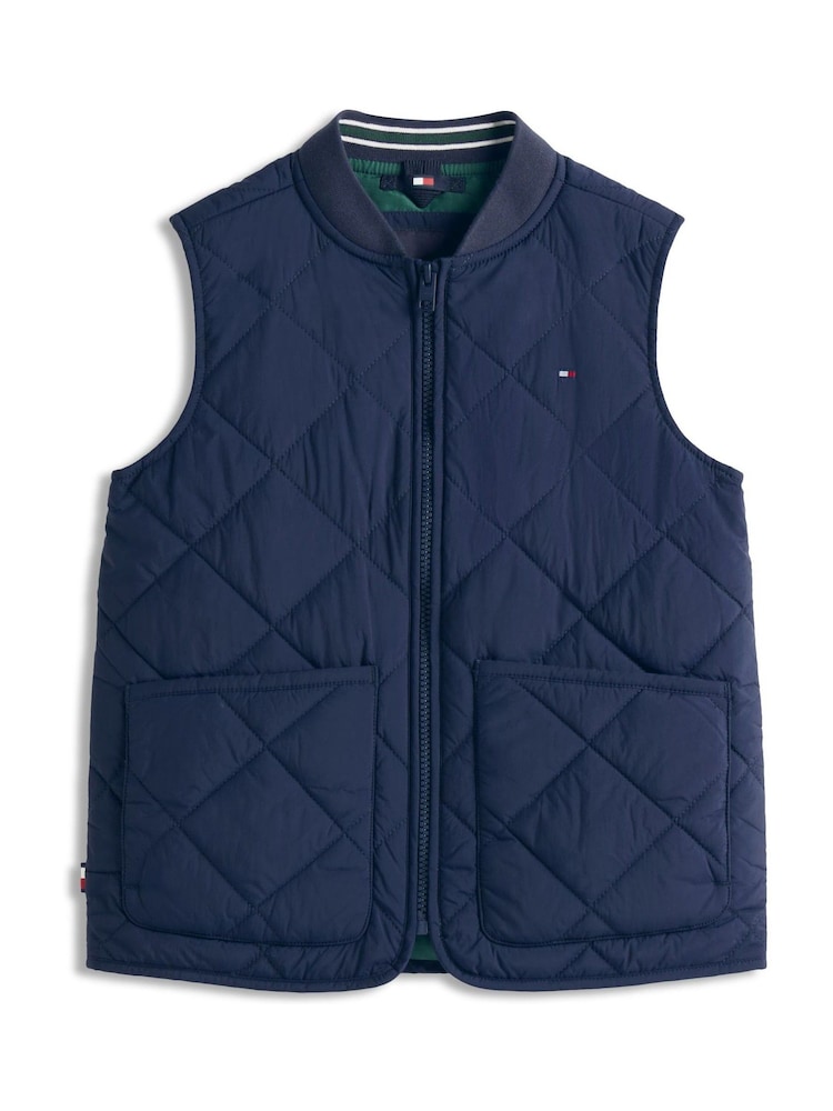 Tommy Hilfiger Blue Lightweight Diamond Quilted Gilet - Image 5 of 5