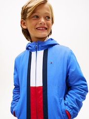Tommy Hilfiger Blue Colour Blocked Flag Hooded Jacket - Image 4 of 5