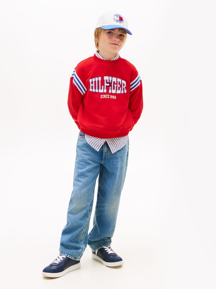 Tommy Hilfiger Red Los Angeles Graphic Sweathirt - Image 2 of 5 Tommy Hilfiger Red Los Angeles Graphic Sweathirt - Image 2 of 5