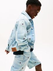 Tommy Hilfiger Wavy Flag Embroidery Denim Trucker Jacket - Bild 2 von 6