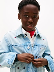 Tommy Hilfiger Wavy Flag Embroidery Denim Trucker Jacket - Bild 5 von 6