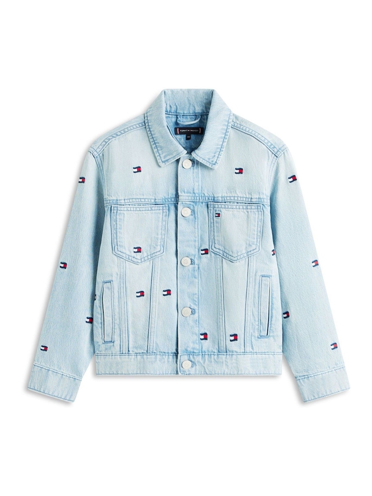 Tommy Hilfiger Wavy Flag Embroidery Denim Trucker Jacket - Bild 6 von 6