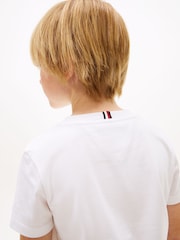 Tommy Hilfiger White Logo Crew Neck Jersey T-Shirt - Image 4 of 5