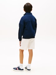 Tommy Hilfiger Blue Logo Terry Quarter Zip Sweatshirt - Image 3 of 5