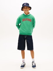 Verde - Tommy Hilfiger Logo Terry Crew Neck Sweatshirt - Imaginea 3 din 5