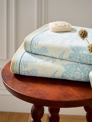 Bedeck of Belfast Soft Teal and Green Reya 200 Thread Count Cotton Duvet Towel - Image 1 of 2