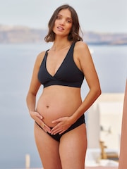 Seraphine Black Maternity Cross Over Bikini Top - Image 5 of 6