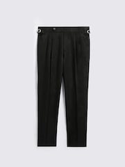 MOSS Black Linen Pleated Trousers - Image 5 of 5