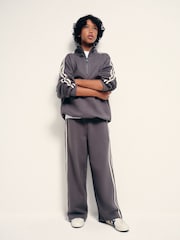 The Set Side Stripe Co-ord Set Quater Zip Sweat and Joggers Grey - Image 1 of 5