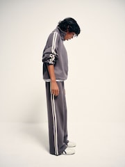 The Set Side Stripe Co-ord Set Quater Zip Sweat and Joggers Grey - Image 3 of 5