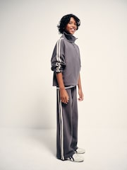 The Set Side Stripe Co-ord Set Quater Zip Sweat and Joggers Grey - Image 4 of 5