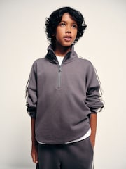 The Set Side Stripe Co-ord Set Quater Zip Sweat and Joggers Grey - Image 5 of 5