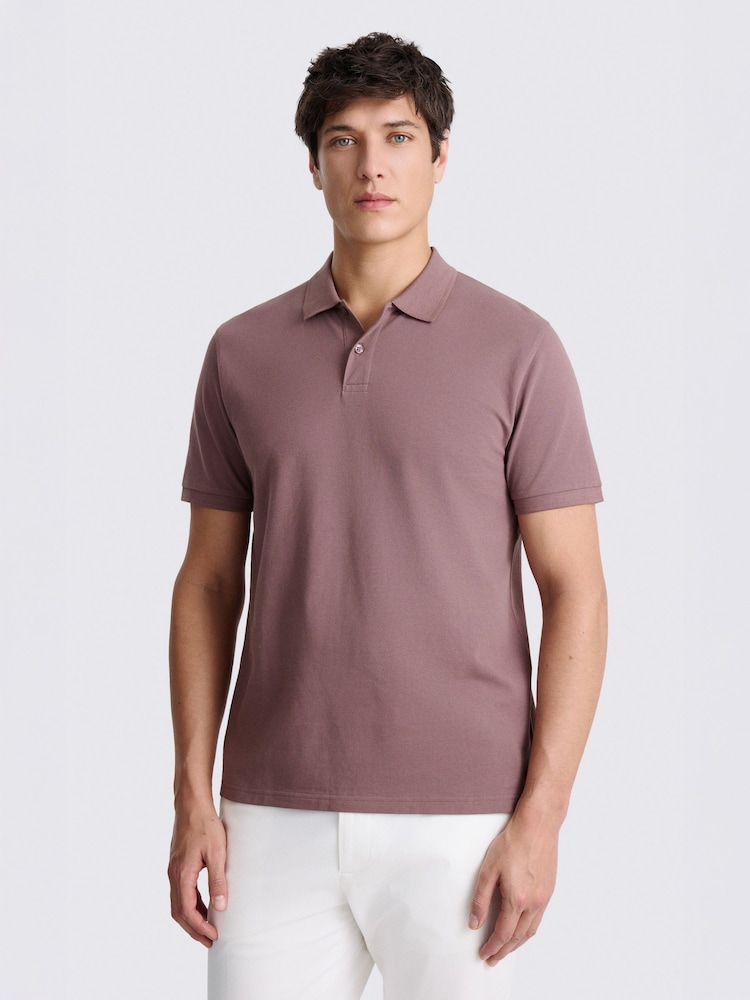 MOSS Purple Pique Polo Shirt - Image 1 of 3