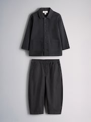 The Set 3 Piece Set Woven Shirt Trousers T-Shirts Navy/White - Image 13 of 17