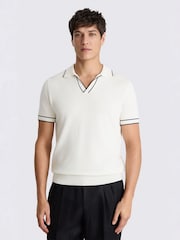 MOSS Off White Contrast Placket Cotton Skipper - Image 1 of 3