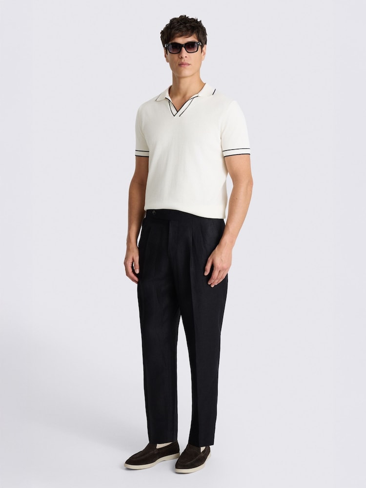 MOSS Off White Contrast Placket Cotton Skipper - Image 2 of 3
