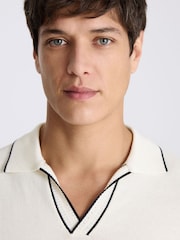 MOSS Off White Contrast Placket Cotton Skipper - Image 3 of 3