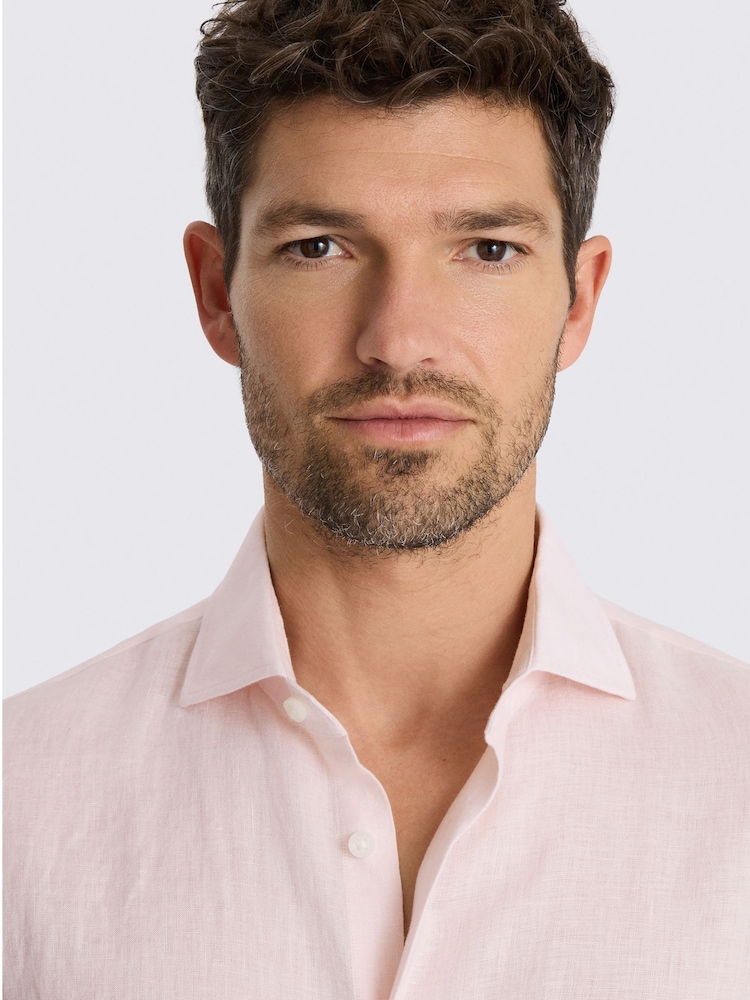 MOSS Light Pink Linen Shirt - Image 3 of 3