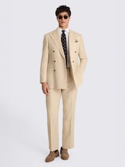 MOSS Ecru Relaxed Fit Twill Linen Cotton Suit Jacket - Image 3 of 4