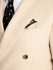 MOSS Ecru Relaxed Fit Twill Linen Cotton Suit Jacket - Image 4 of 4