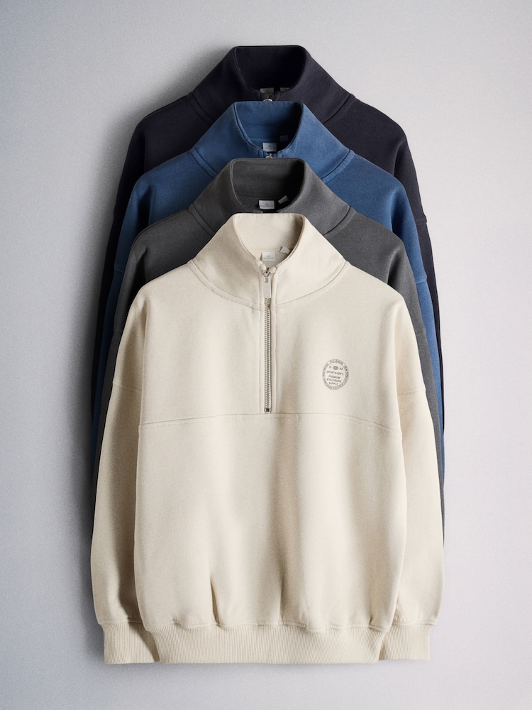 The Set 4 Pack Quarter Zip Sweat Tops - 12এর মধ্যে 1 ছবি