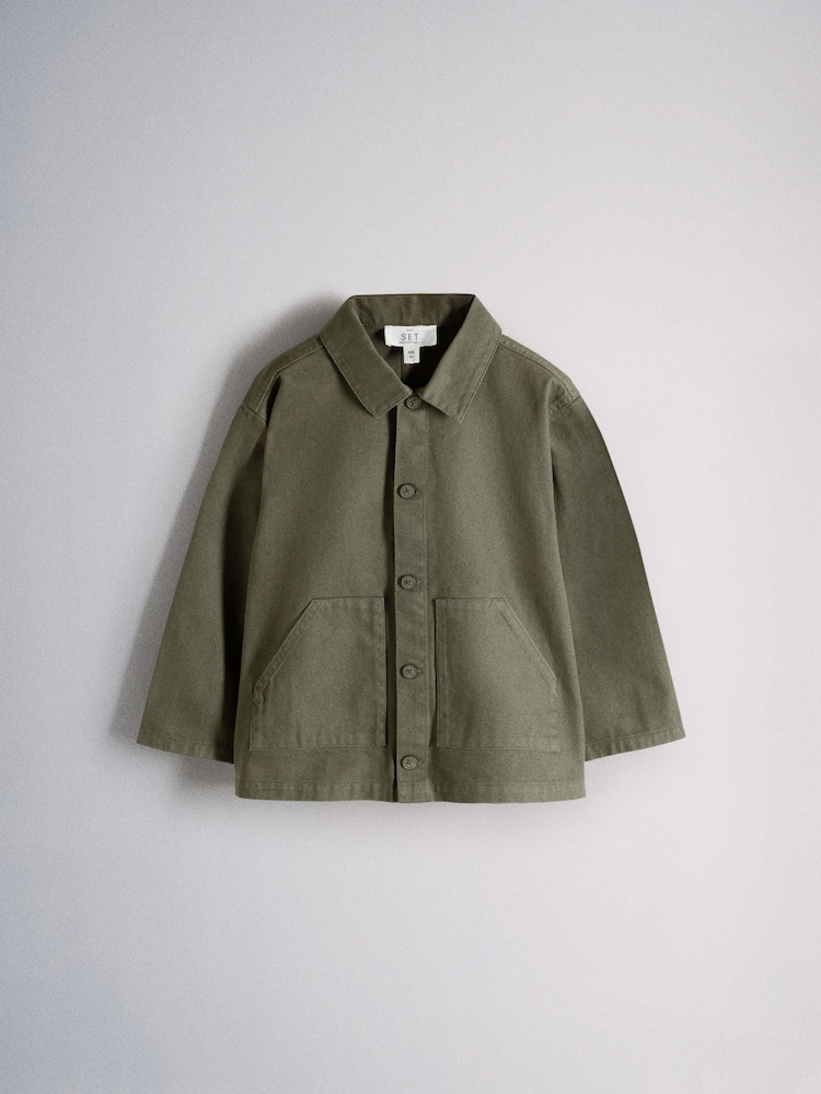 The Set 3 Piece Set Twill Shacket and Trousers with T-Shirt - Bilde 2 av 6