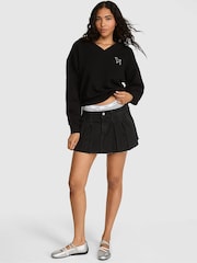 Victoria's Secret Pink Black V-Neck Sweatshirt - Image 1 of 2