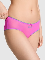 Victoria's Secret Pink Pink Berry Cheeky Pop Stitch Embroidery Knickers - Image 1 of 2