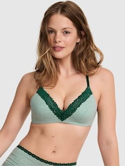 Victoria's Secret PINK Soft Sage Green Non Wired Push Up Lace Trim Bra - Image 1 of 2