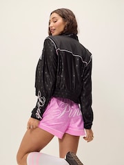 Victoria's Secret Pink Black Mesh Full Zip Jacket - Image 1 of 3