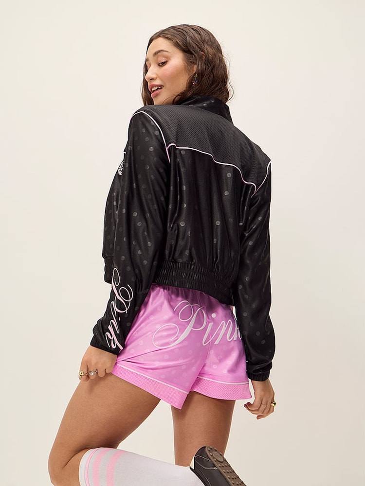 Victoria's Secret Pink Black Mesh Full Zip Jacket - Image 1 of 3